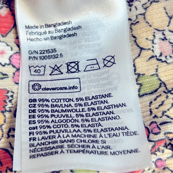 H&M Pink and Green Multi Turtleneck Floral Ribbed Bodysuit Size S - Picture 9 of 9